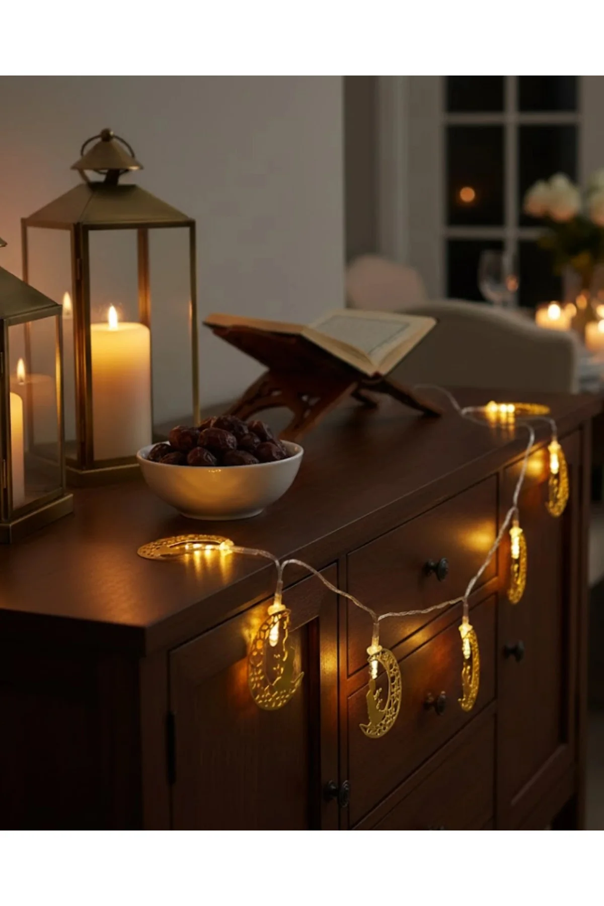 Ramazan Temalı Ay İçinde Secde Eden Adam Led Peri Işığı