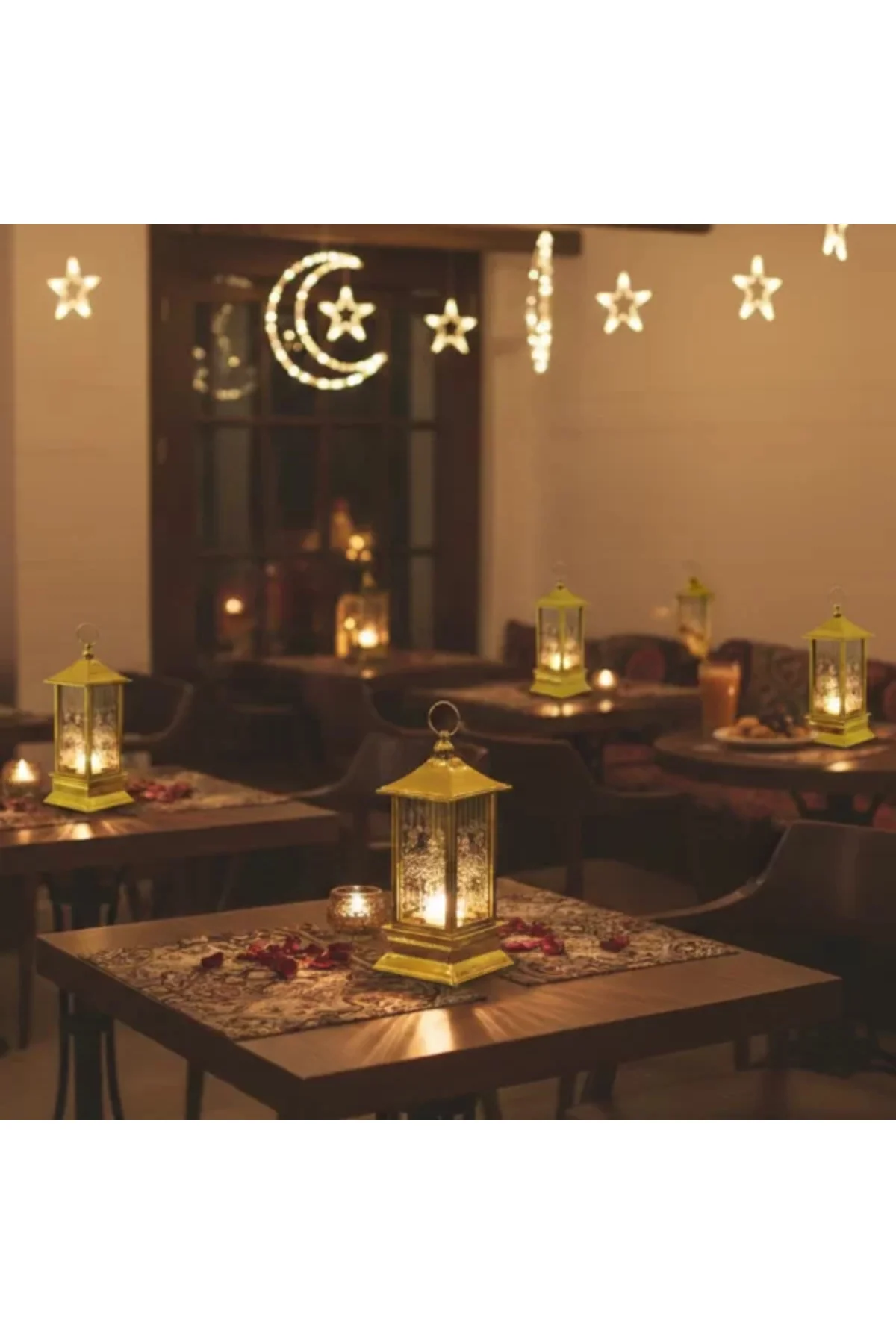 Ramazan Temalı Gold Kare Kubbe LED Lamba