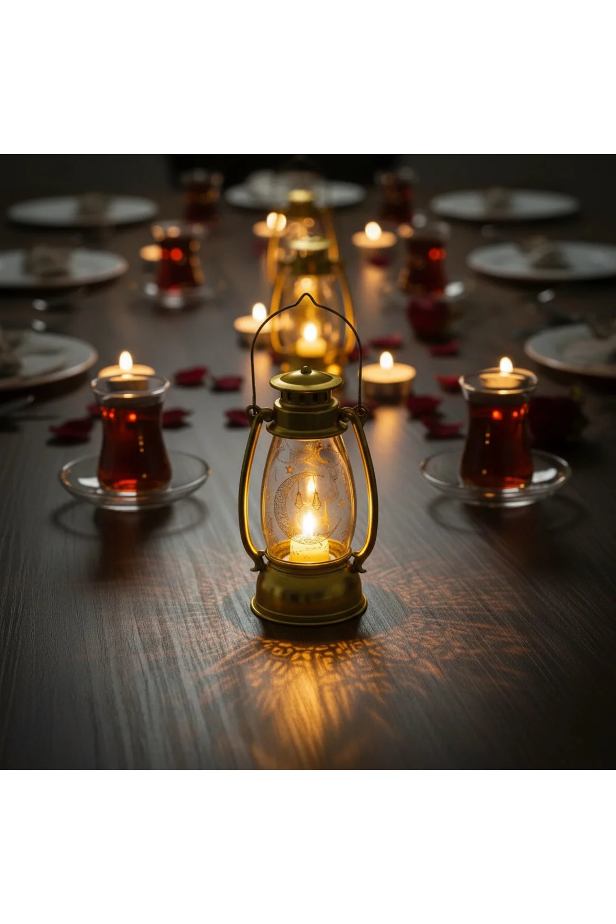 Ramazan Temalı Gold Gaz Lambası Led Işık