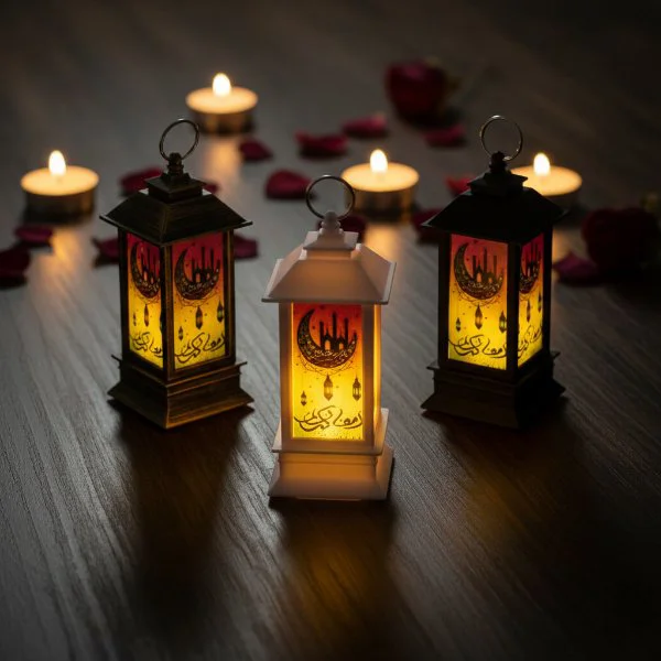 Ramazan Temalı Küçük Kare LED Dekoratif Lamba