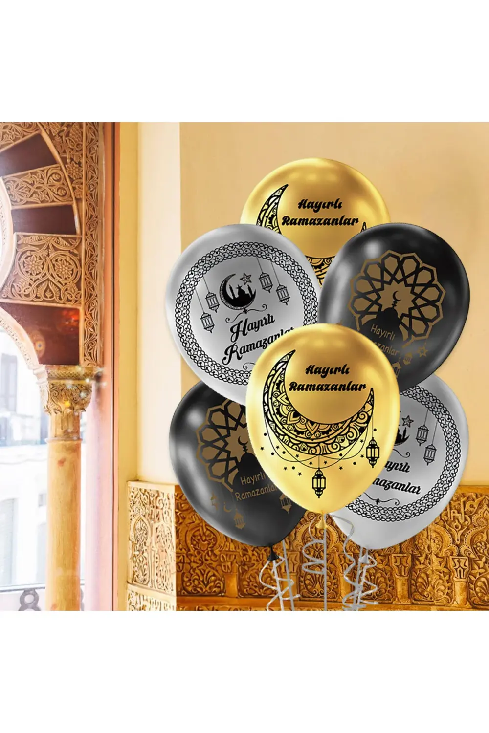 Ramazan Temalı Metalik Balon 12 inç Baskılı 100 Adet