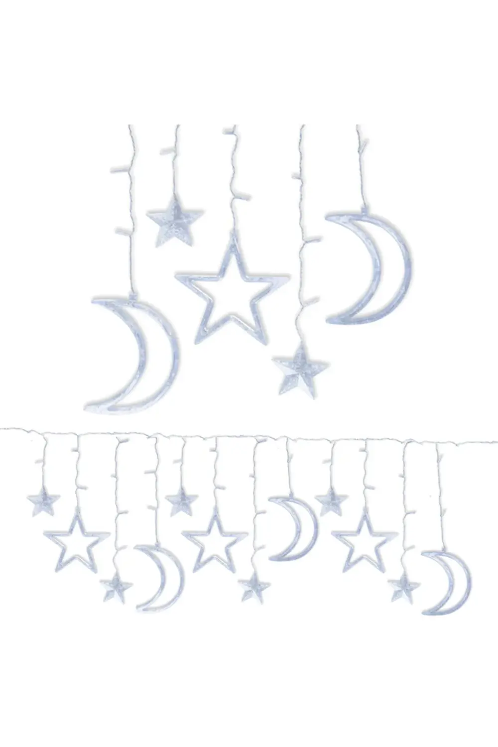 Ramazan Temalı Pilli Perde Led Gün Işığı Party Country Ay Yıldız