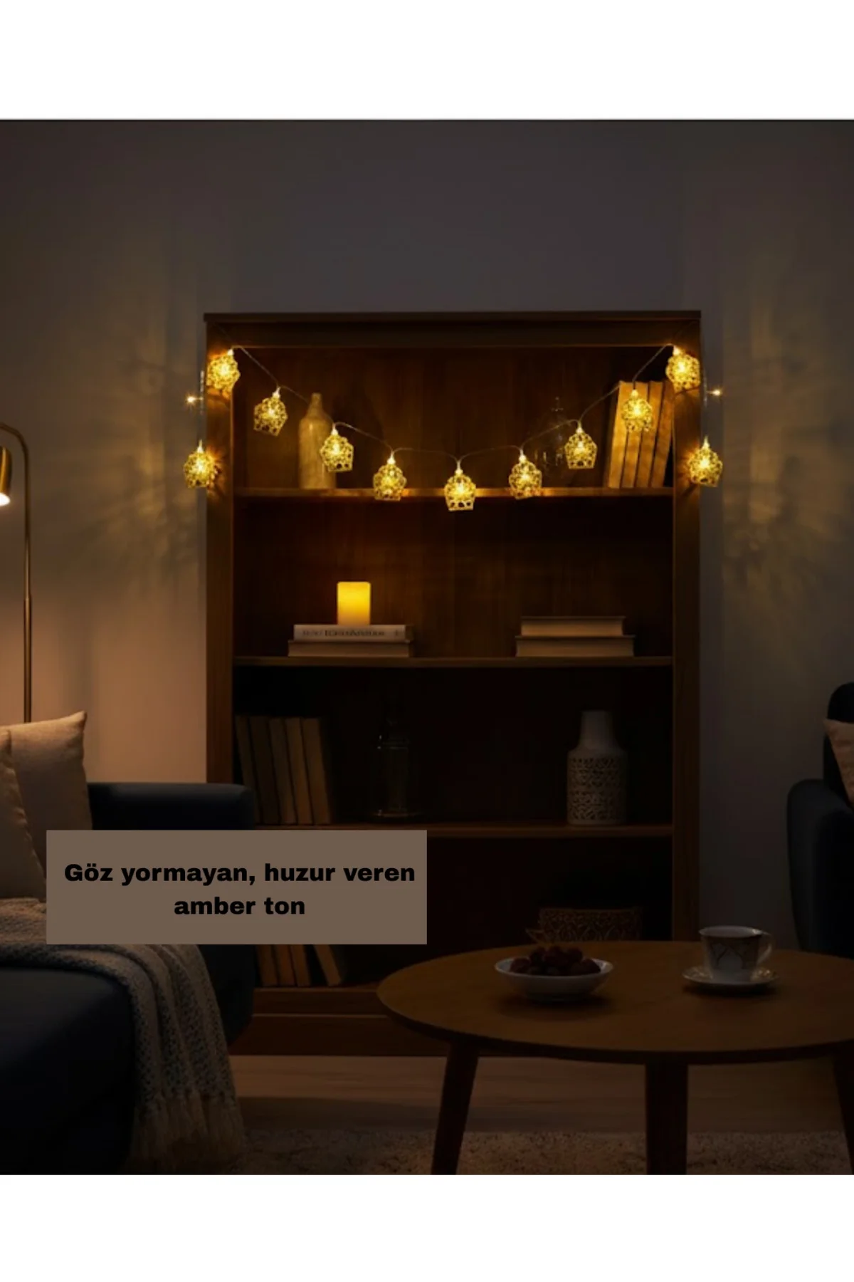 Ramazan ve Bayram Dekoratif LED Işık Cami Figürlü Sıcak Sarı Aydı