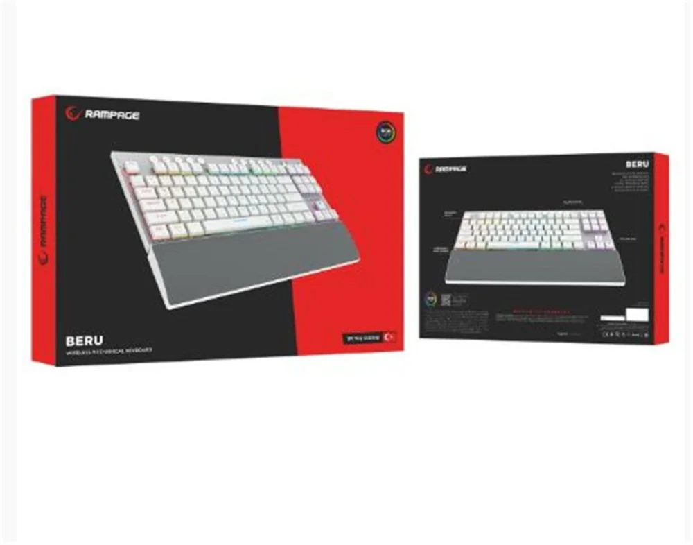 Rampage BERU Beyaz 2.4G + BT Wireless RED SWITCH Mekanik Gaming O