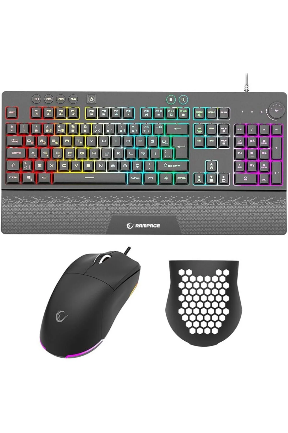 Rampage Eclipse Siyah Usb RGB Aydınlatmalı Q Gaming 4 Tuş Makrolu