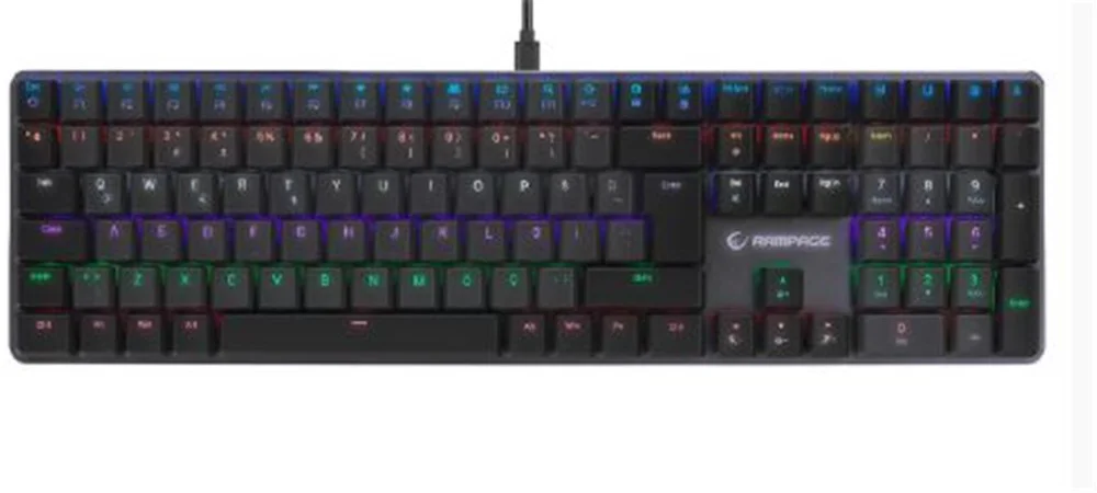 Rampage GRANITE PRO Siyah-Gri Low Profile BLUE SWITCH Q Rainbow M