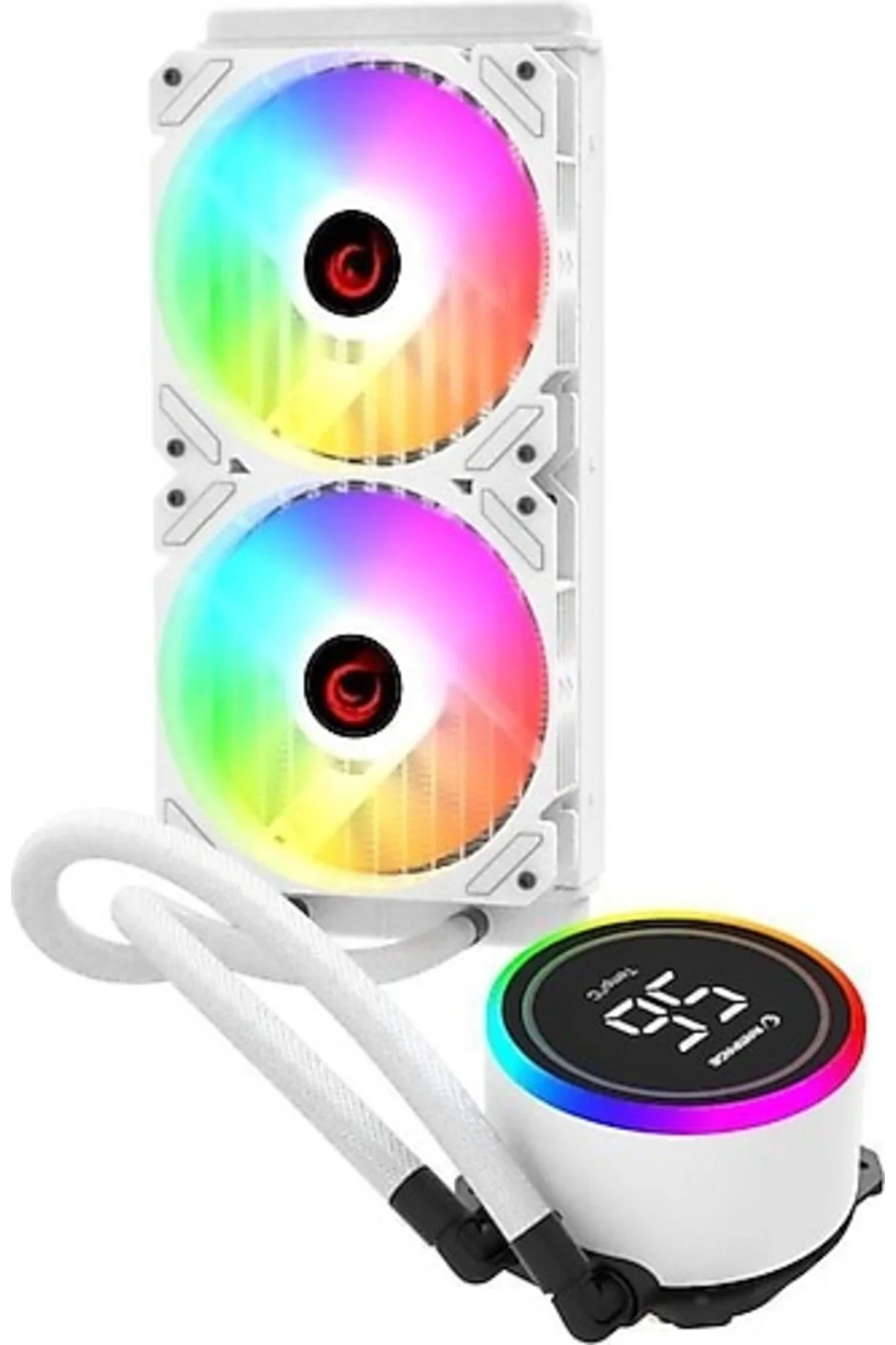 RAMPAGE HELIOS C15 (BEYAZ) SICAKLIK GÖSTERGELİ ARGB LED 240MM SIV
