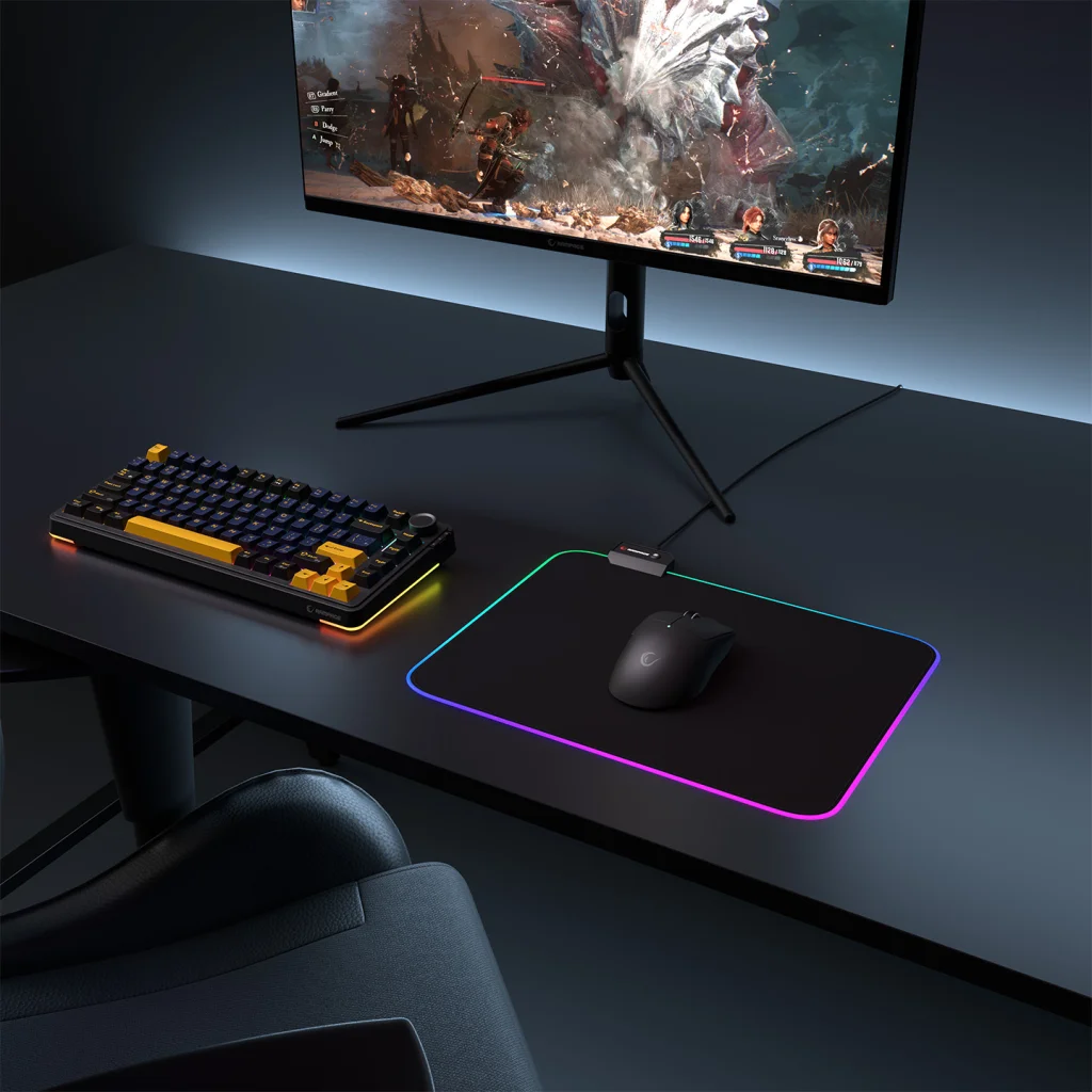 Rampage MP-21 Pulsar M RGB 328x252x3mm Yumuşak Yüzeyli Anti-Slip Gaming Mouse Pad (Siyah)