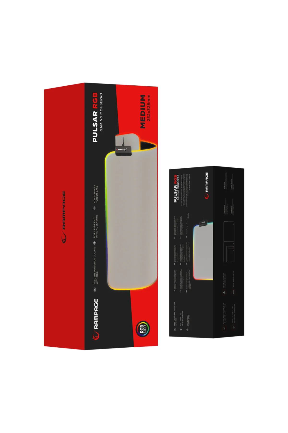 Rampage MP-21, PULSAR M RGB, 252x328x3mm, RGB Led, Gaming, MOUSE 