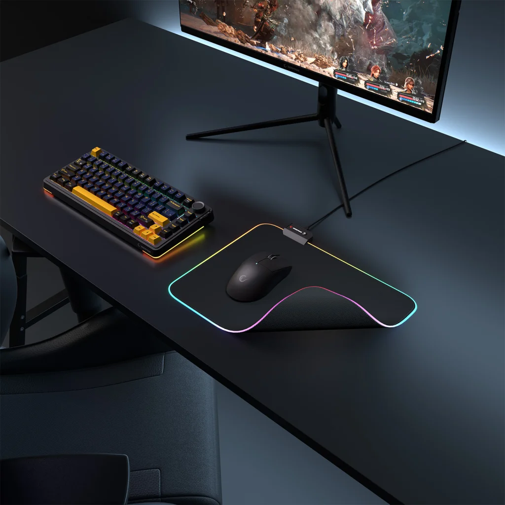 Rampage MP-21 Pulsar M RGB 328x252x3mm Yumuşak Yüzeyli Anti-Slip Gaming Mouse Pad (Siyah)