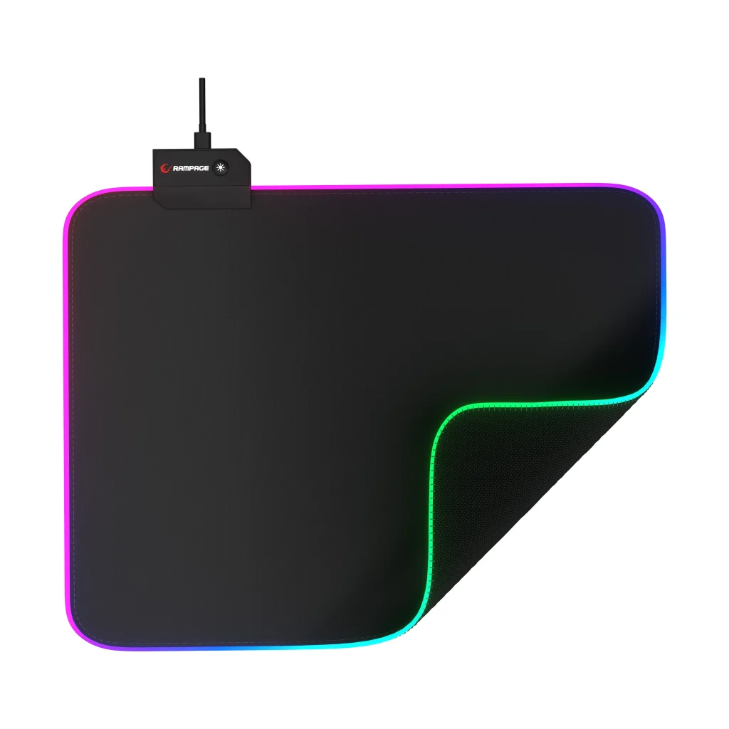Rampage MP-21 Pulsar M RGB 328x252x3mm Yumuşak Yüzeyli Anti-Slip Gaming Mouse Pad (Siyah)