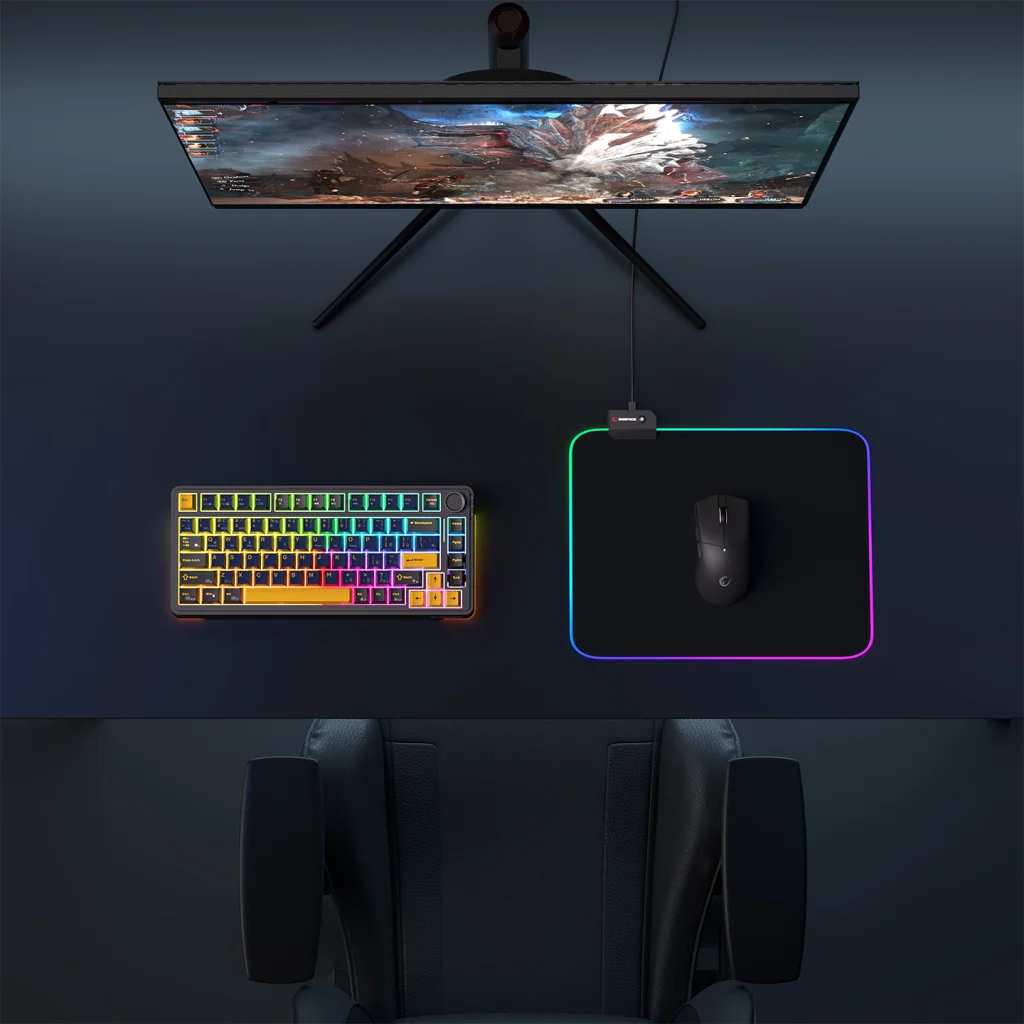 Rampage MP-21 Pulsar M RGB 328x252x3mm Yumuşak Yüzeyli Anti-Slip Gaming Mouse Pad (Siyah)