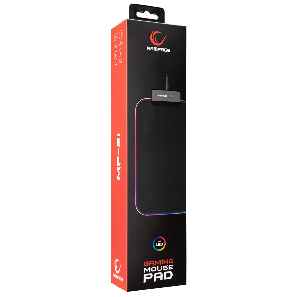 Rampage MP-23 BLITZ M RGB Gaming Mouse Pad - 252x328mm Siyah Anti-Slip (170g) (Garantili)