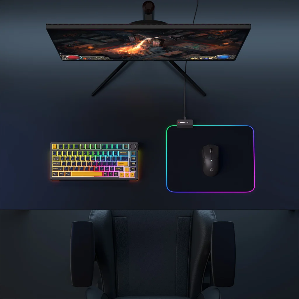 Rampage MP-23 BLITZ M RGB Gaming Mouse Pad - 252x328mm Siyah Anti-Slip (170g) (Garantili)