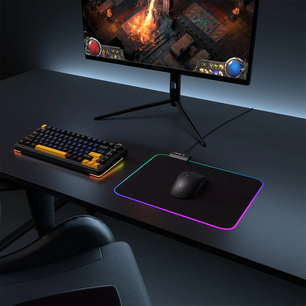 Rampage MP-23 BLITZ M RGB Gaming Mouse Pad - 252x328mm Siyah Anti-Slip (170g) (Garantili)