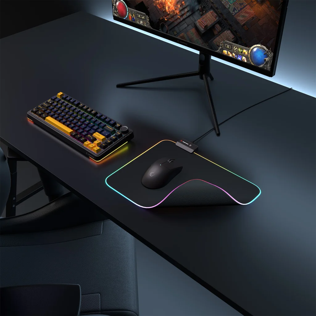 Rampage MP-23 BLITZ M RGB Gaming Mouse Pad - 252x328mm Siyah Anti-Slip (170g) (Garantili)