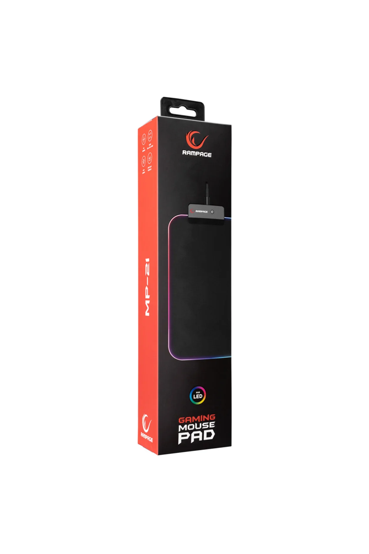 Rampage MP-23 BLITZ M RGB 252x328x3mm RGB Led Gaming MOUSE PAD (Siyah)(1923)