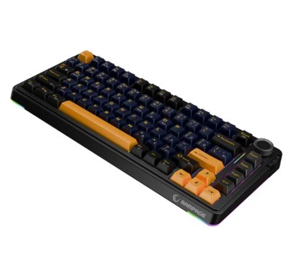 Rampage Quell Siyah Hot Swap 2.4G + BT Wireless RGB Gasket Oil Sw