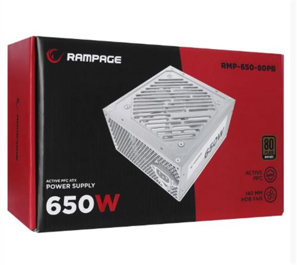 Rampage RMP-600-80P 600W 80Plus Bronze 12cm Fan Aktif PFC Beyaz P