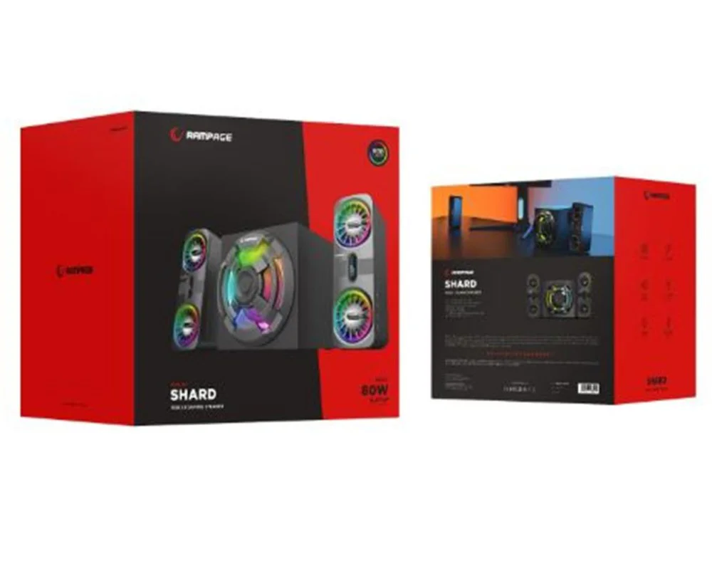 Rampage RMS-311 SHARD 2+1 80W Siyah USB,FM,Bluetooth,HMDI,Optica 