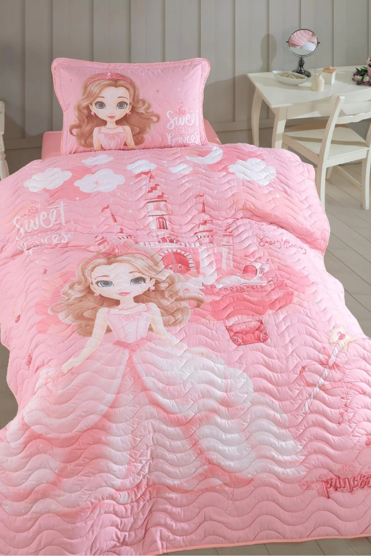 Ranforce 100% Pamuk Tek Kişilik Yatak Örtüsü Sweet Princess V1 Pu