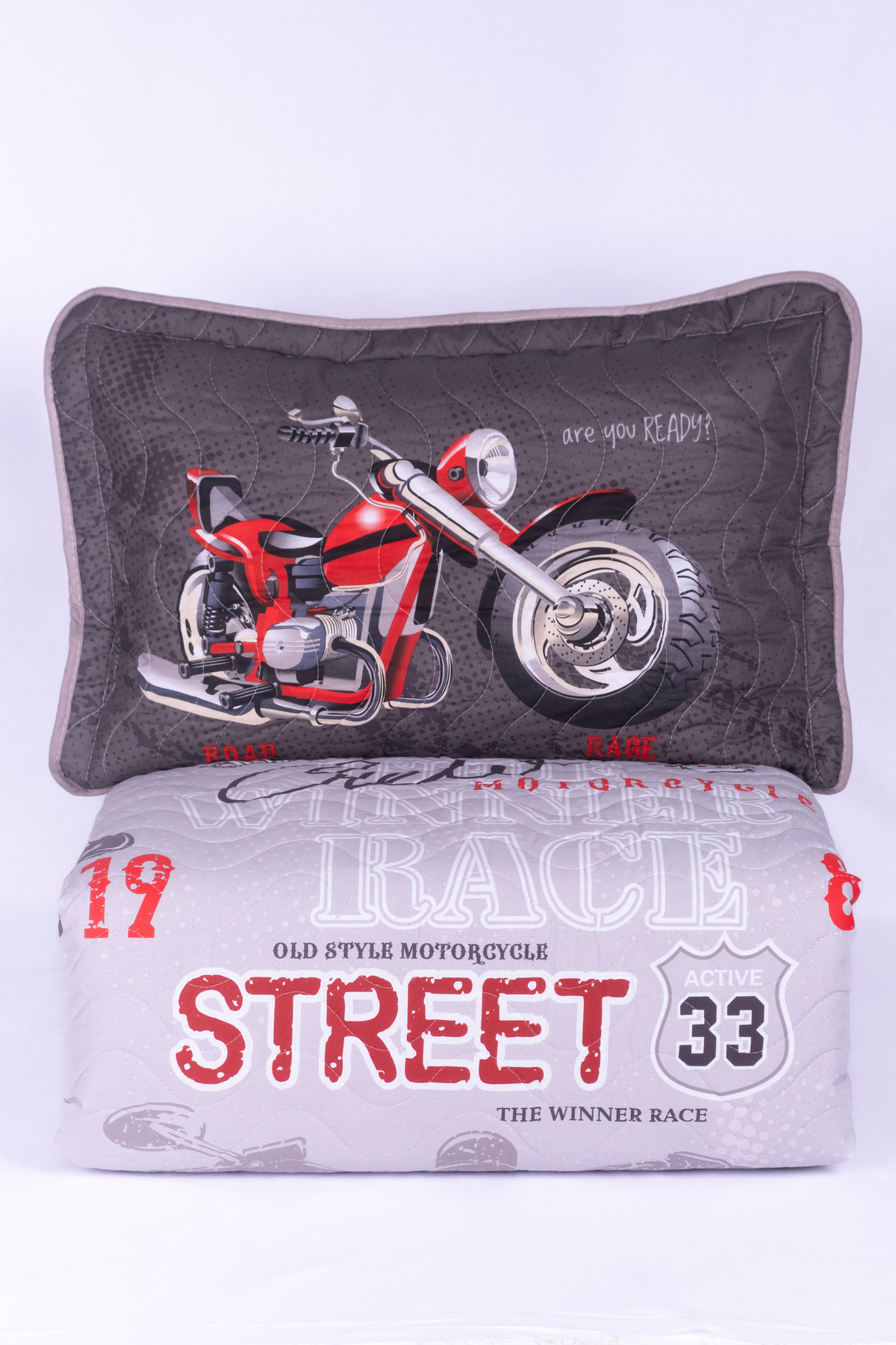 Ranforce 100% Pamuk Tek Kişilik Yatak Örtüsü Street King V1 Grİ