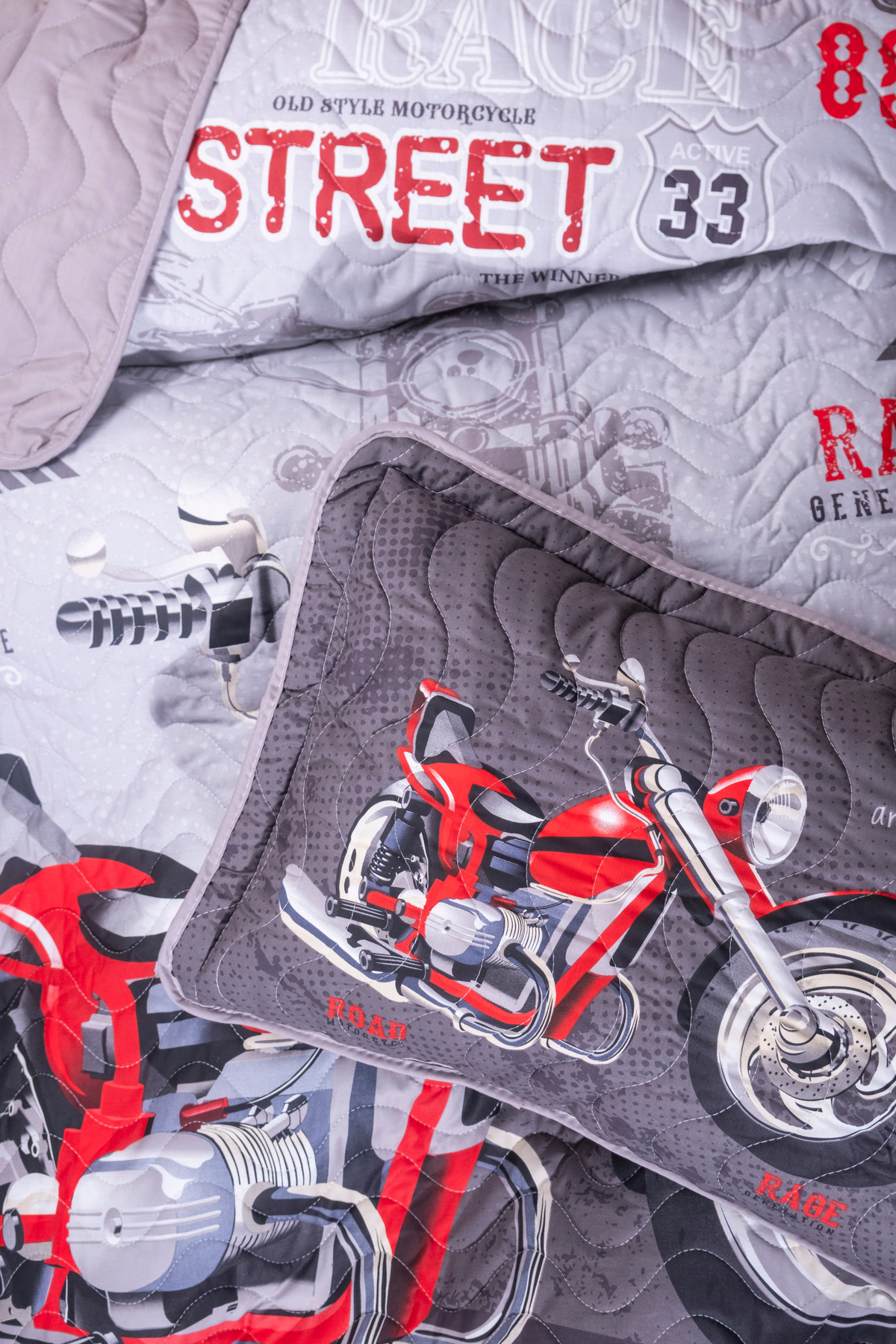 Ranforce 100% Pamuk Tek Kişilik Yatak Örtüsü Street King V1 Grİ
