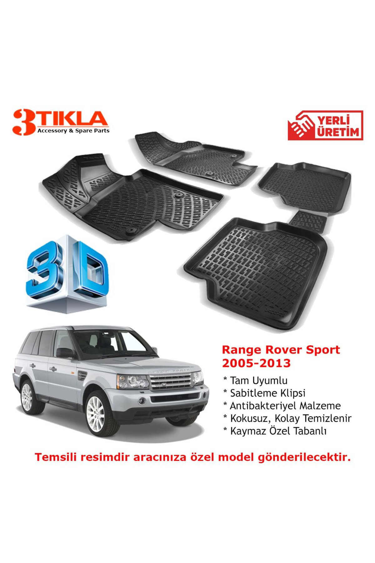 Range Rover Sport 2005-2013 Premium 3D Havuzlu Paspas Seti