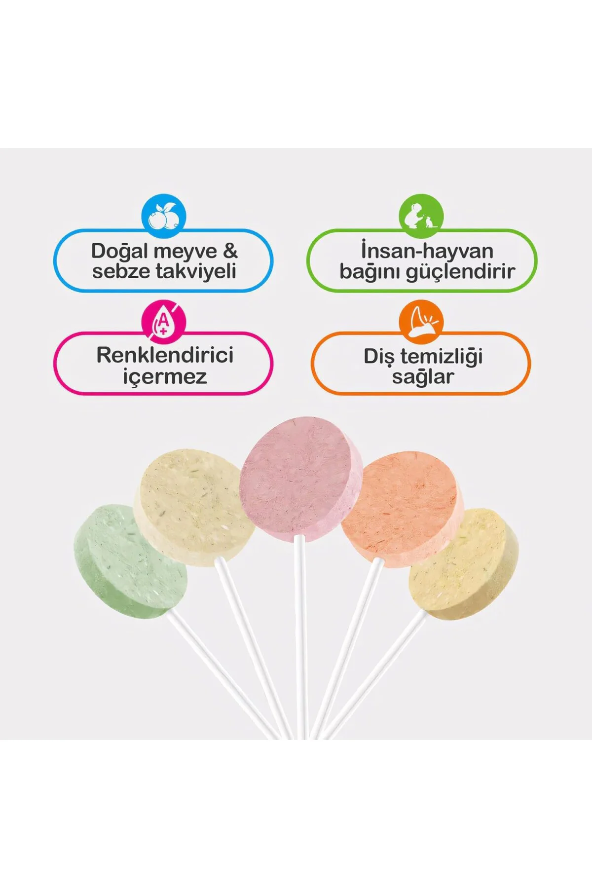 Ranova Kediler için Karışık Lezzetli Lolipop *1.4g 5'li