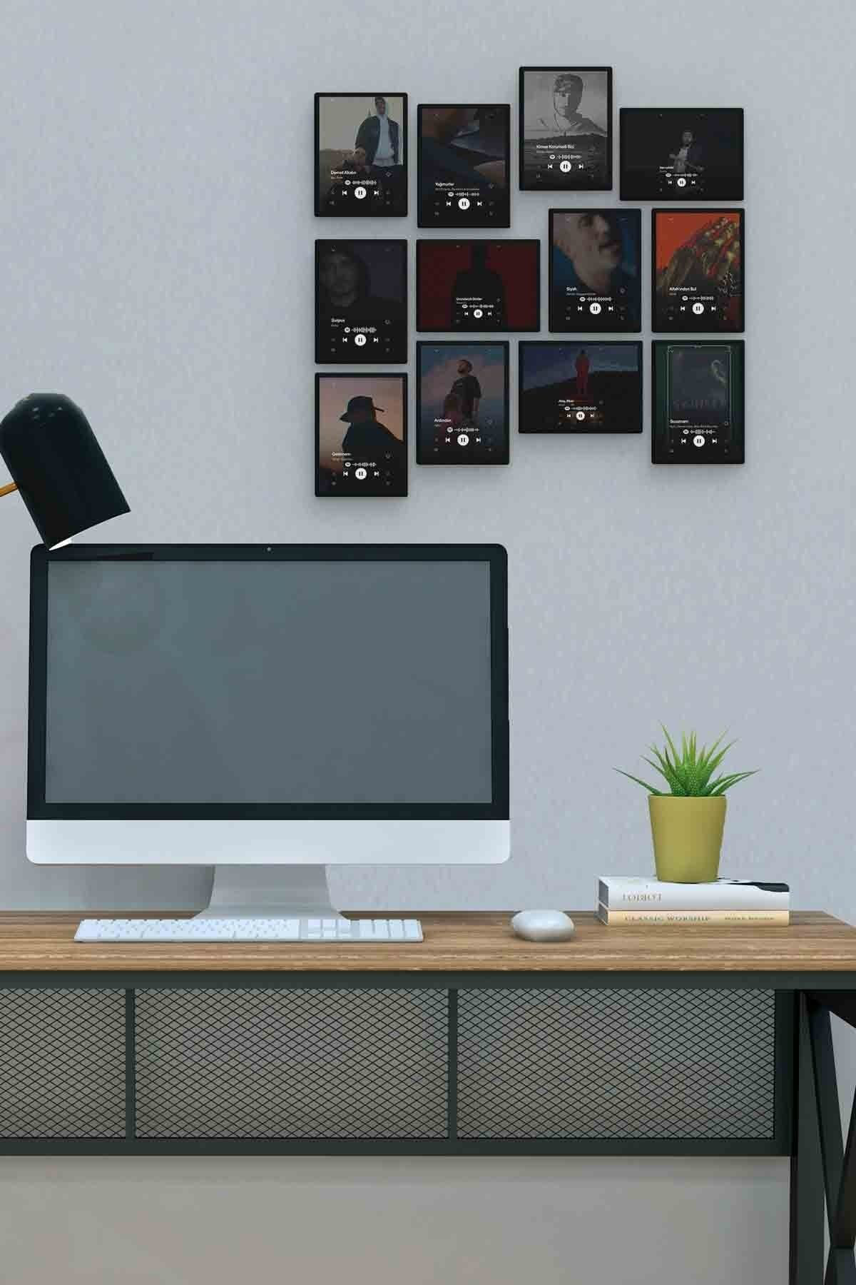 Rap Spotify 12 Parça Mdf (ahşap) Tablo Ofis Boyu 