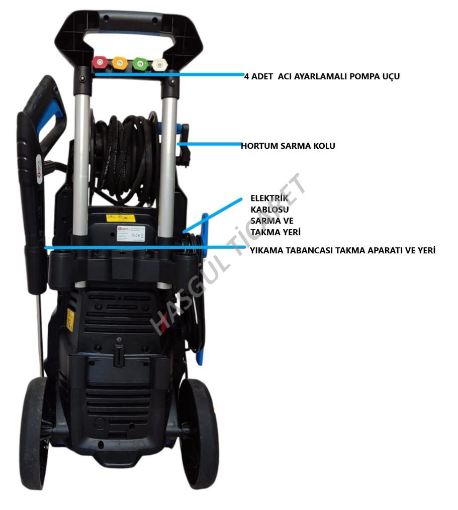 Hsgl Rapco 225 Bar İndiksiyon Motor 3200 Watt Profesyonel Yüksek Basin