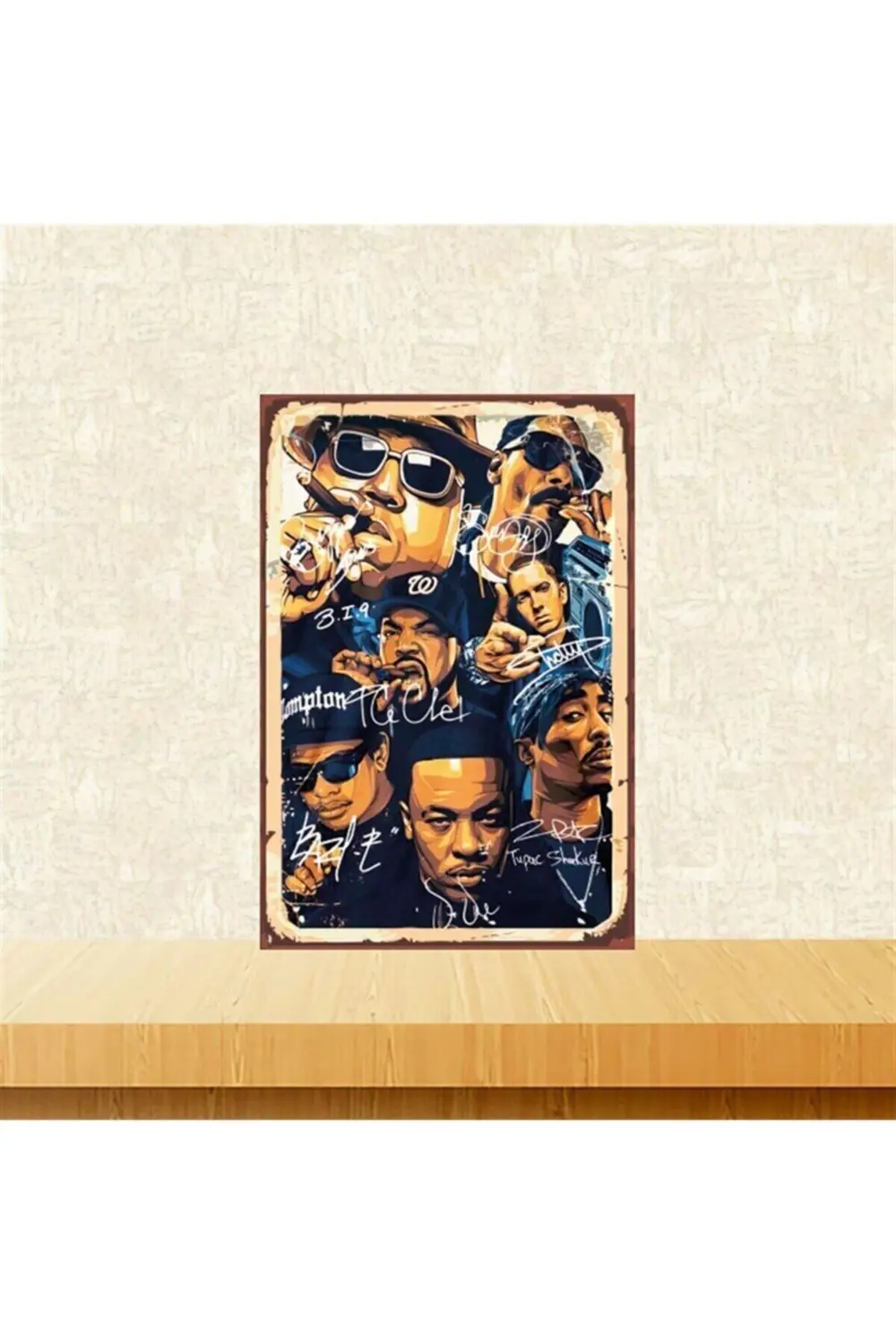 Rappers 20-30 Cm Retro Ahşap Tablo Tkfx4839