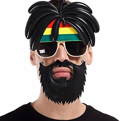 Rasta Peruklu Rasta Sakallı Bob Marley Bıyıklı Parti Gözlüğü 27x1