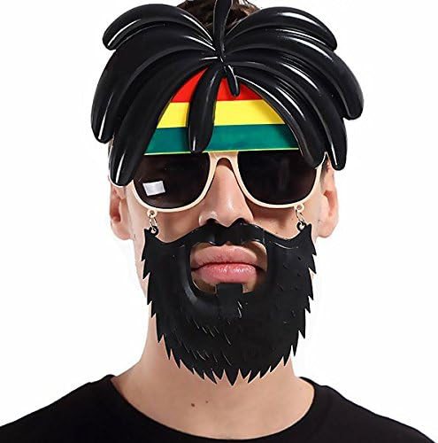 Rasta Peruklu Rasta Sakallı Bob Marley Bıyıklı Parti Gözlüğü 27x1