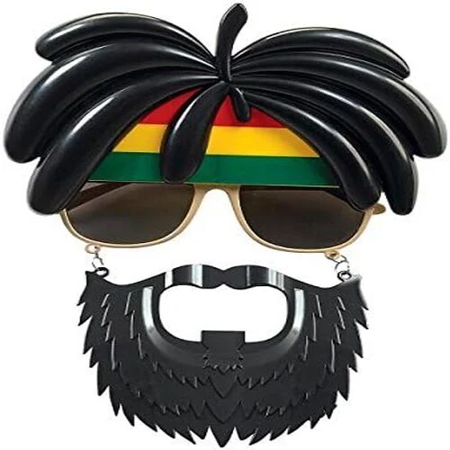 Rasta Peruklu Rasta Sakallı Bob  Bıyıklı Parti Gözlüğü 27x18 cm