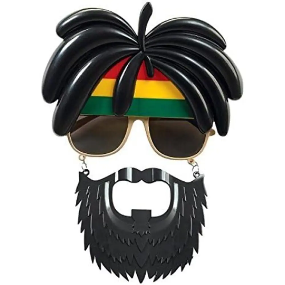 Rasta Peruklu Rasta Sakallı Bob Marley Bıyıklı Parti Gözlüğü 27x1