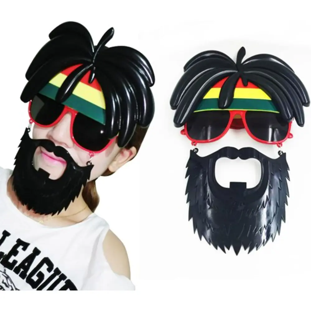 Rasta Peruklu Rasta Sakallı Bob Marley Bıyıklı Parti Gözlüğü 27x1