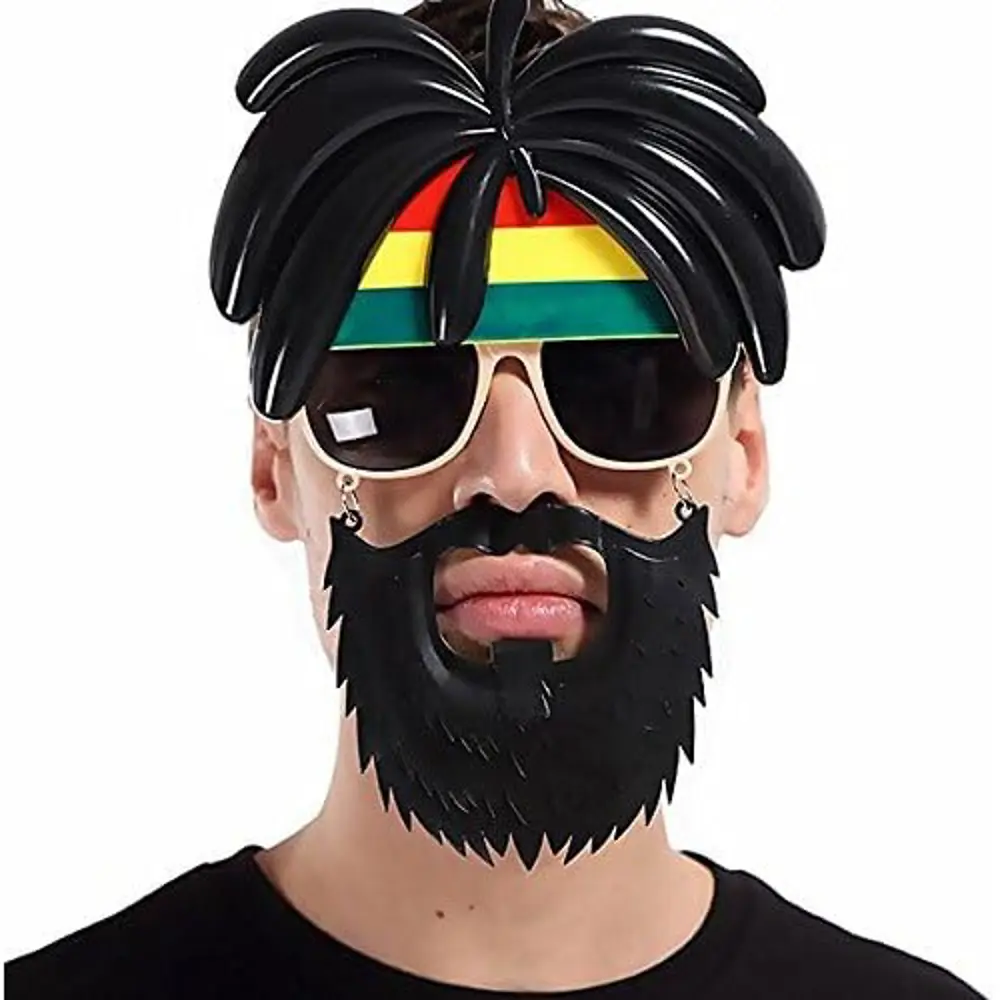 Rasta Peruklu Rasta Sakallı Bob Marley Bıyıklı Parti Gözlüğü 27x1