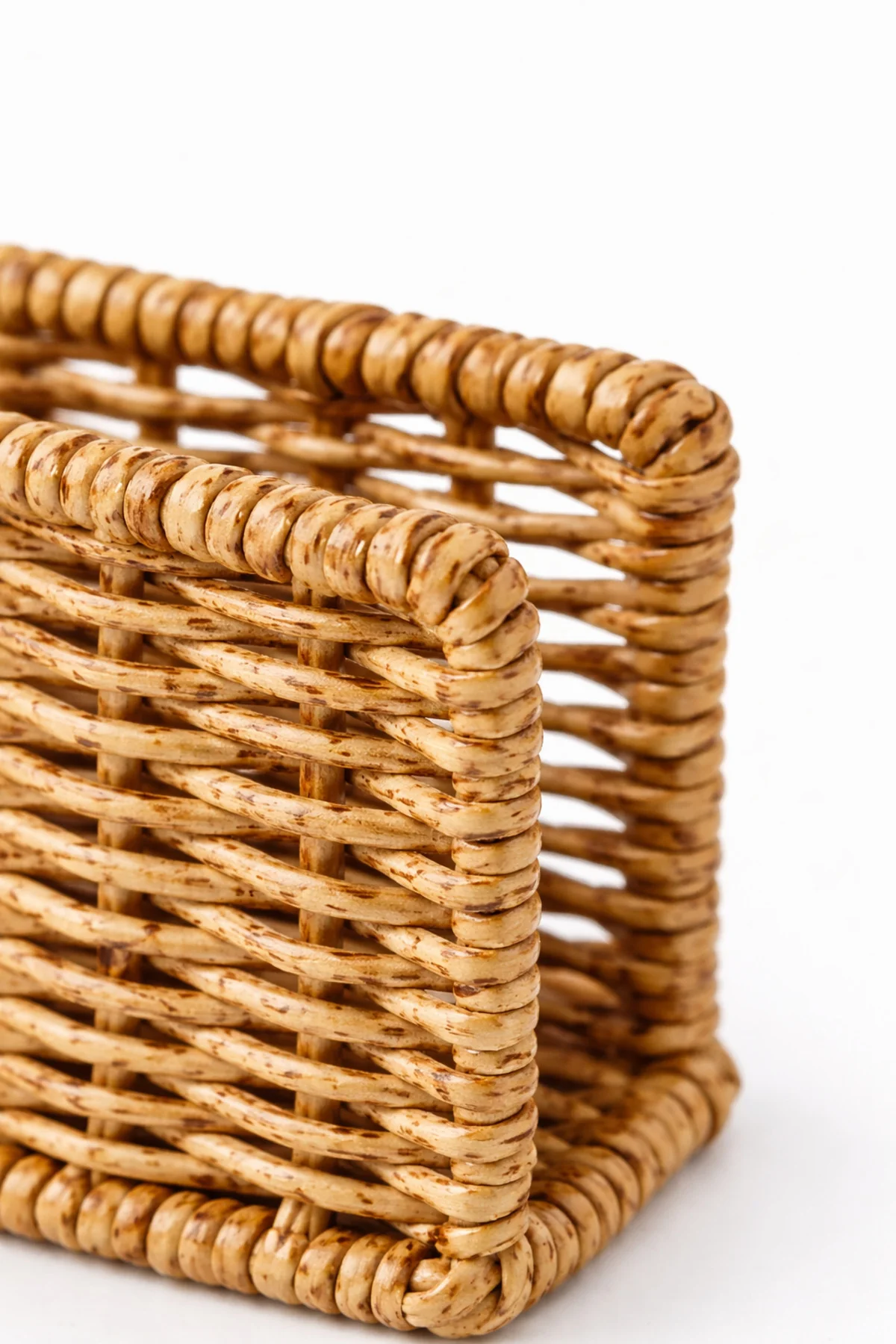 Rattan Hasır Peçetelik 4’lü Set 14x5.5x8.5 cm – Şık Dikey Masa Sunum Standı