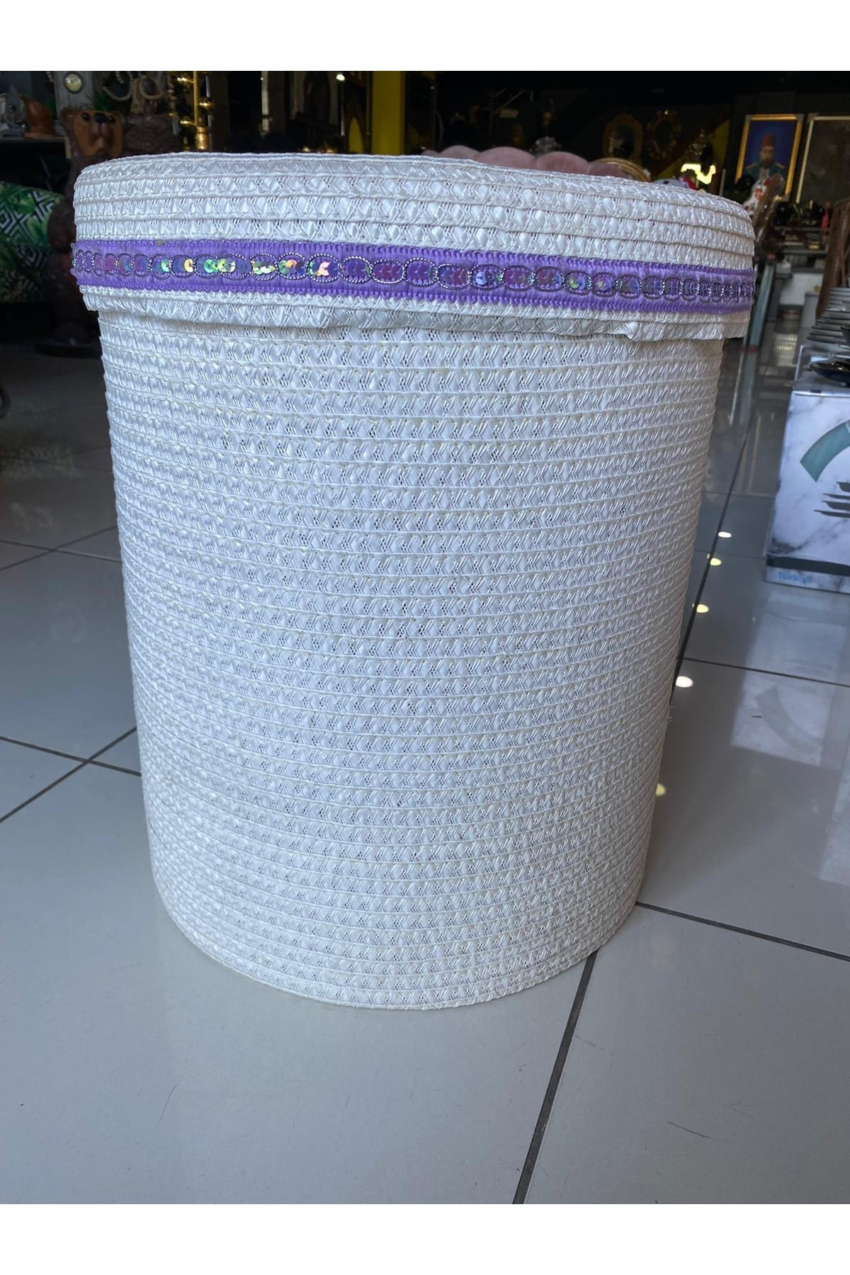 Elif Aksesuar Rattan Örme Çamaşır Sepeti (Büyük Boy)