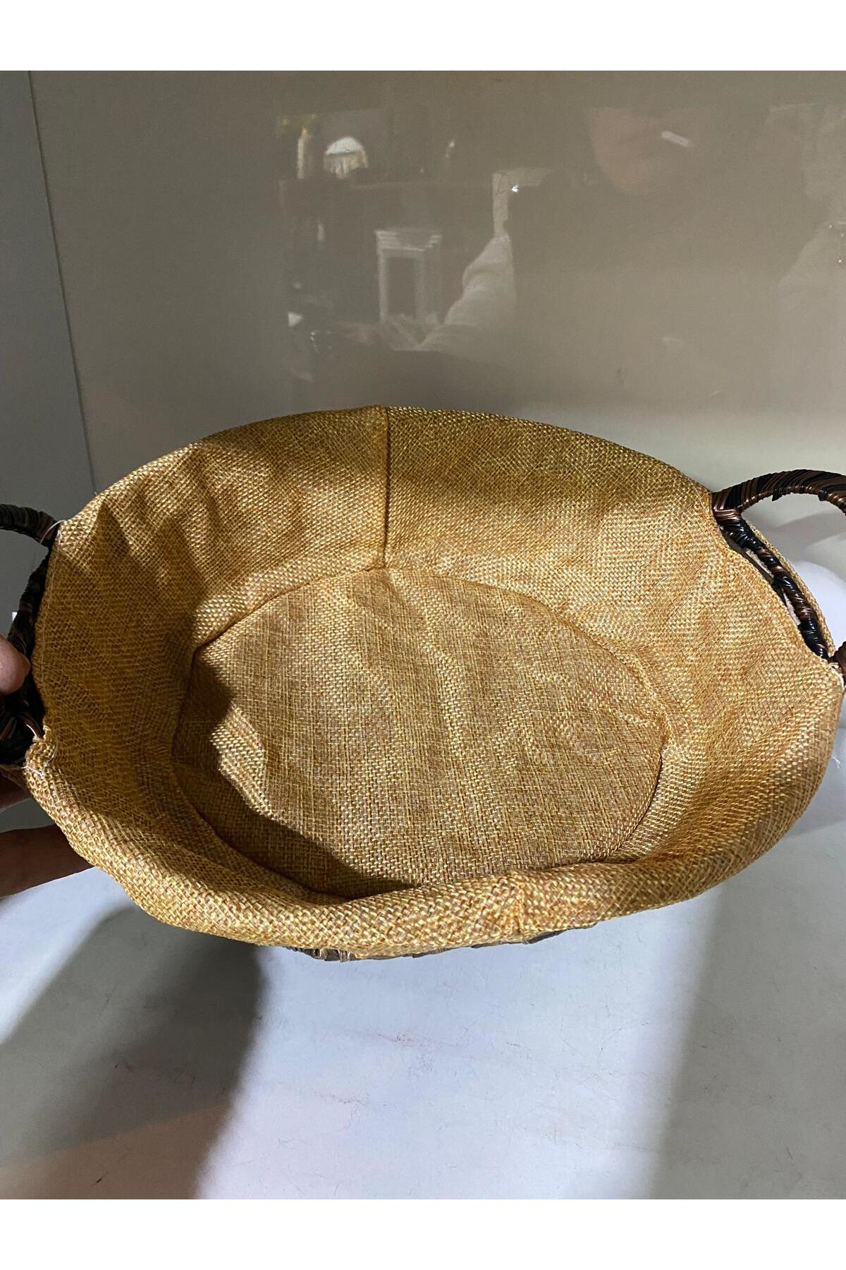 Elif Aksesuar Rattan Oval Ekmek Sepeti