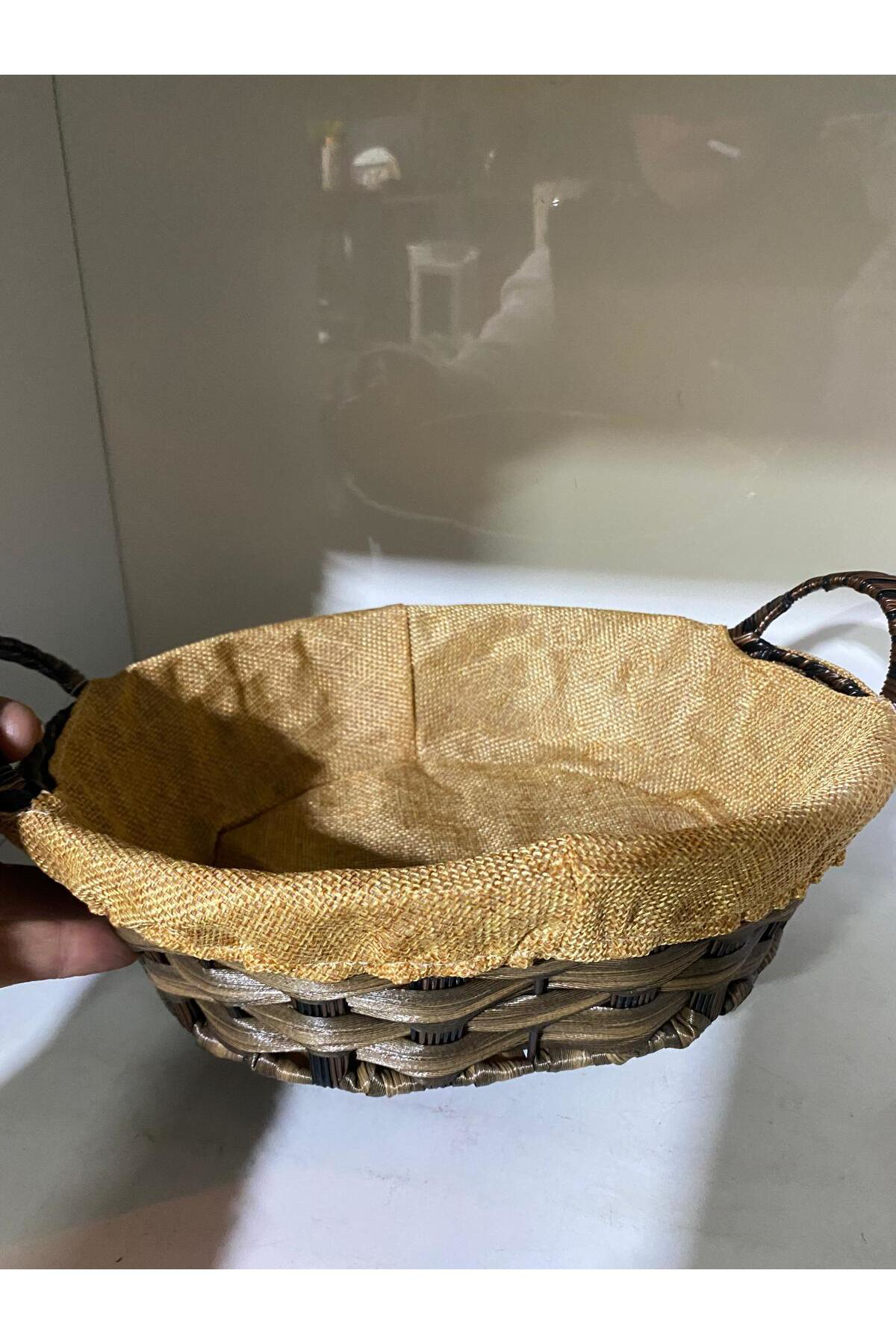 Elif Aksesuar Rattan Oval Ekmek Sepeti