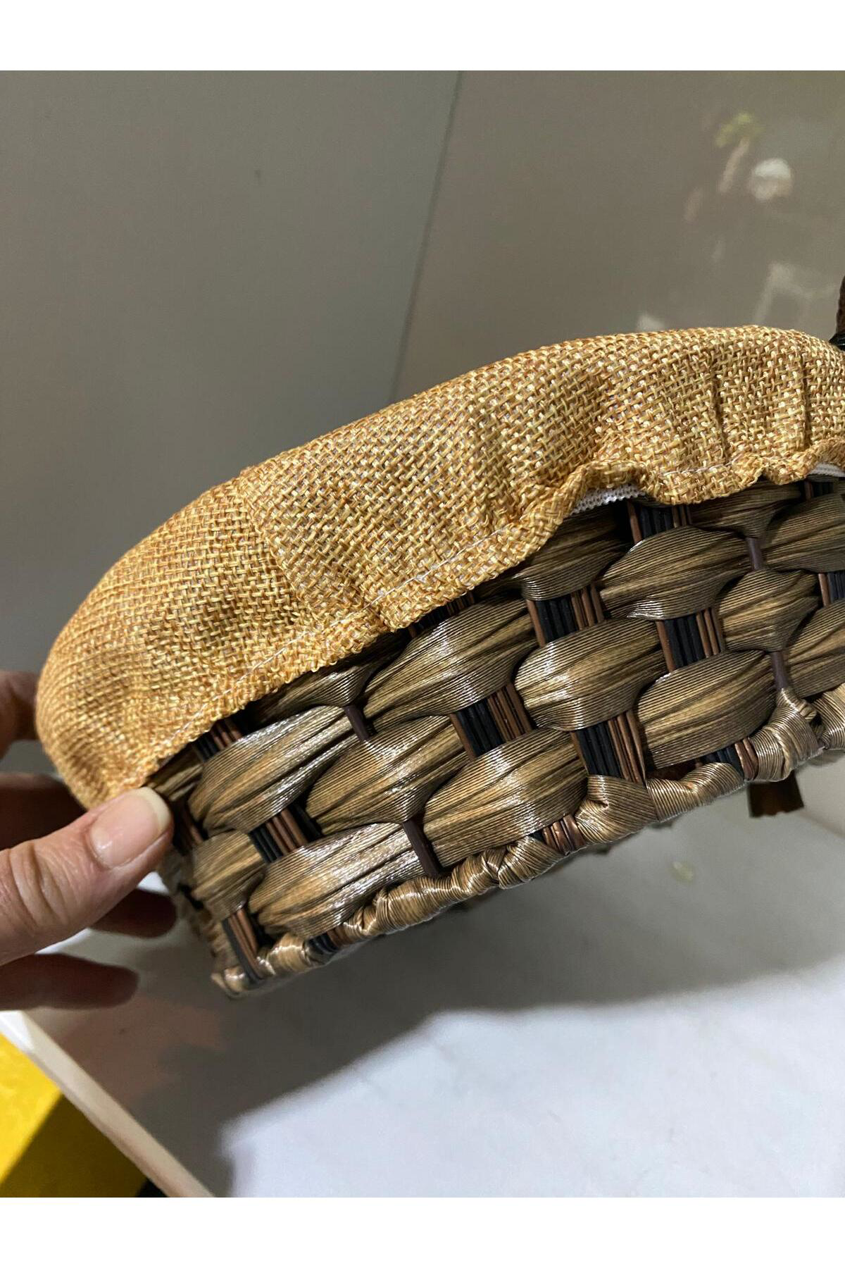 Elif Aksesuar Rattan Yuvarlak Ekmek Sepeti