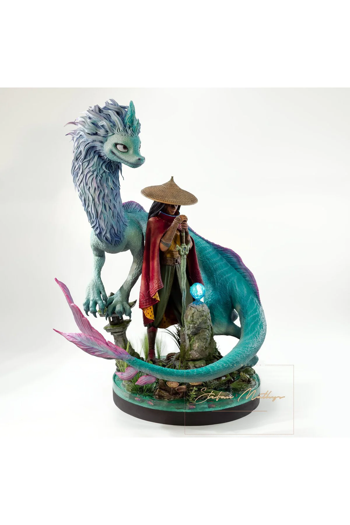 Raya ve Son Ejderha Figürü Dragon Sisu ve Raya Figürü Büyük Boy 25CM