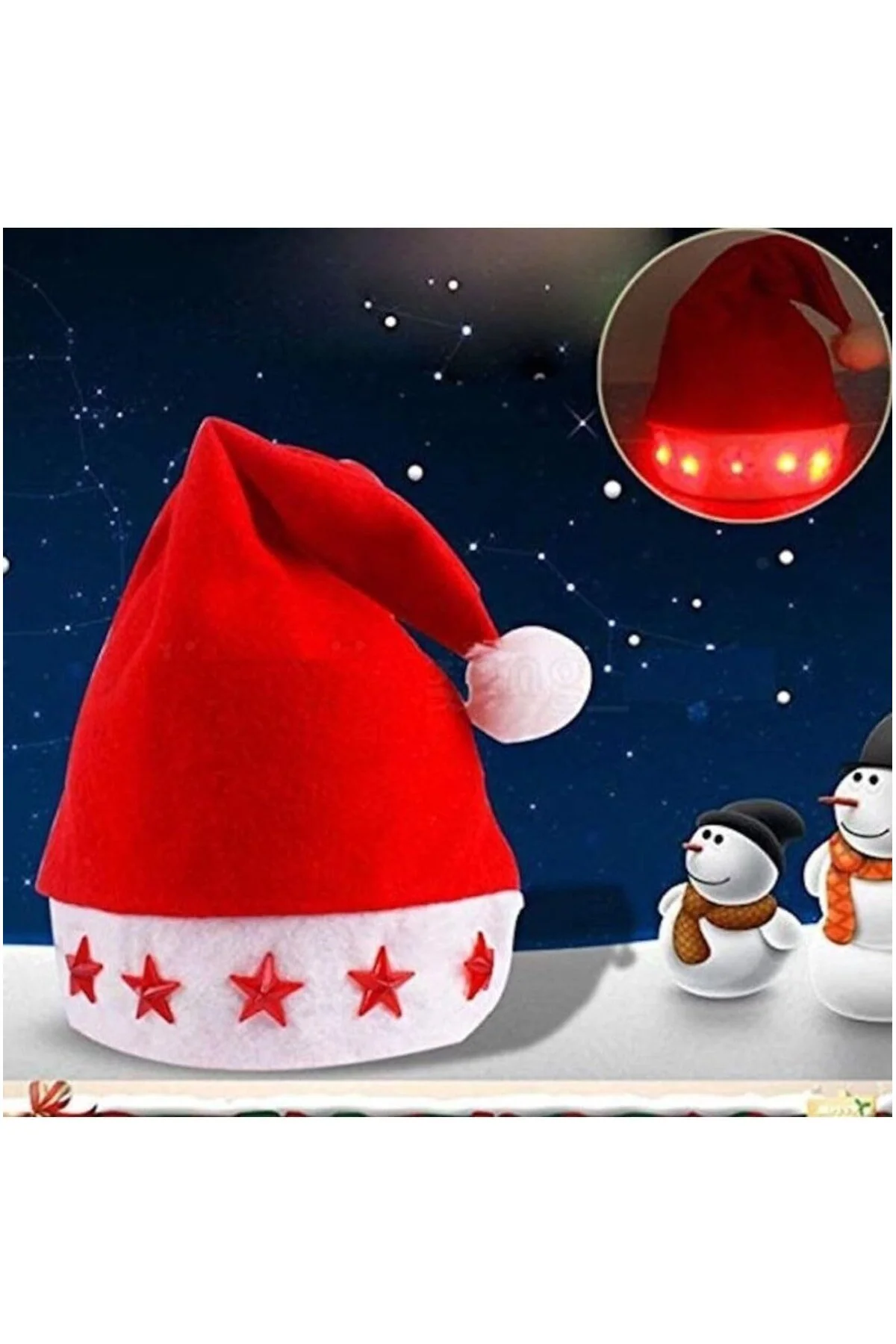 RAYTOYS OYUNCAK 2 Adet Işıklı Noel Baba Şapkası Pilli Led Işıklı 