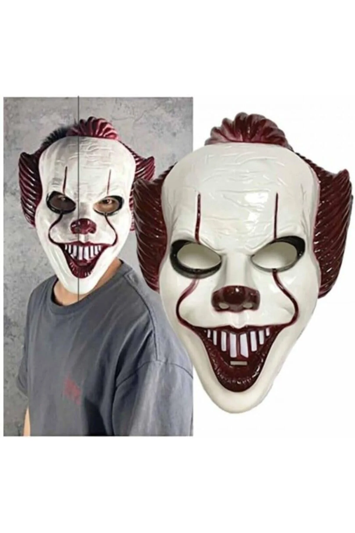 RAYTOYS OYUNCAK VIP PENNYWİSE HALLOWEEN PENNYWİSE MASK CADILAR BAYRAMI KATİL PALYAÇO KORKU MASK