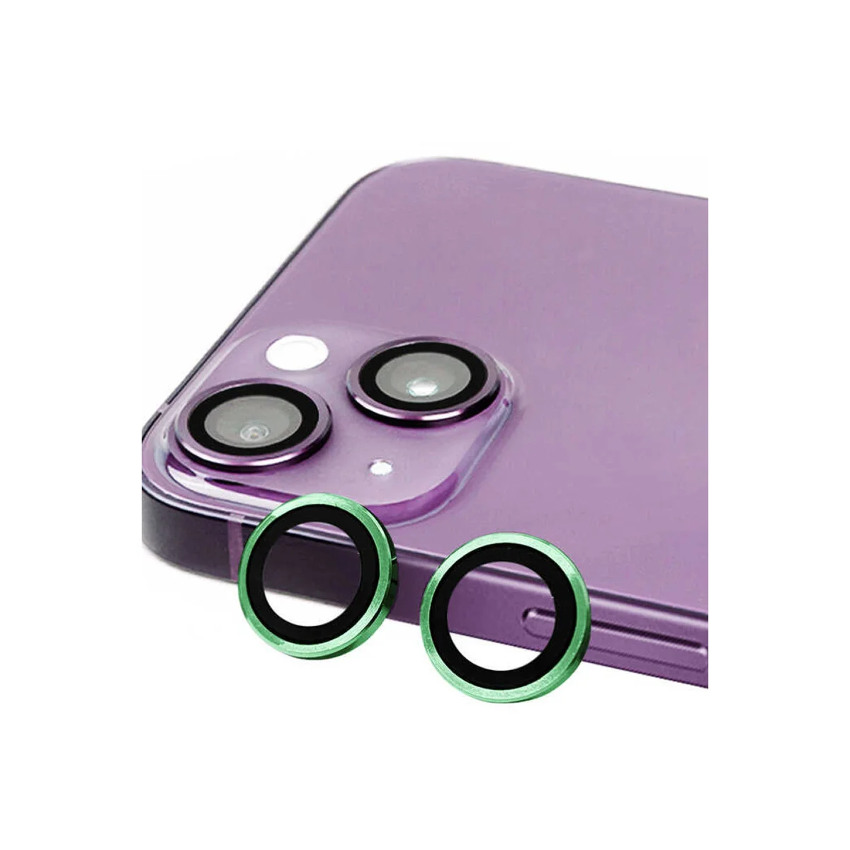 Raze Metal Kamera Lens - iPhone 15 Yeşil 3D HD Koruyucu