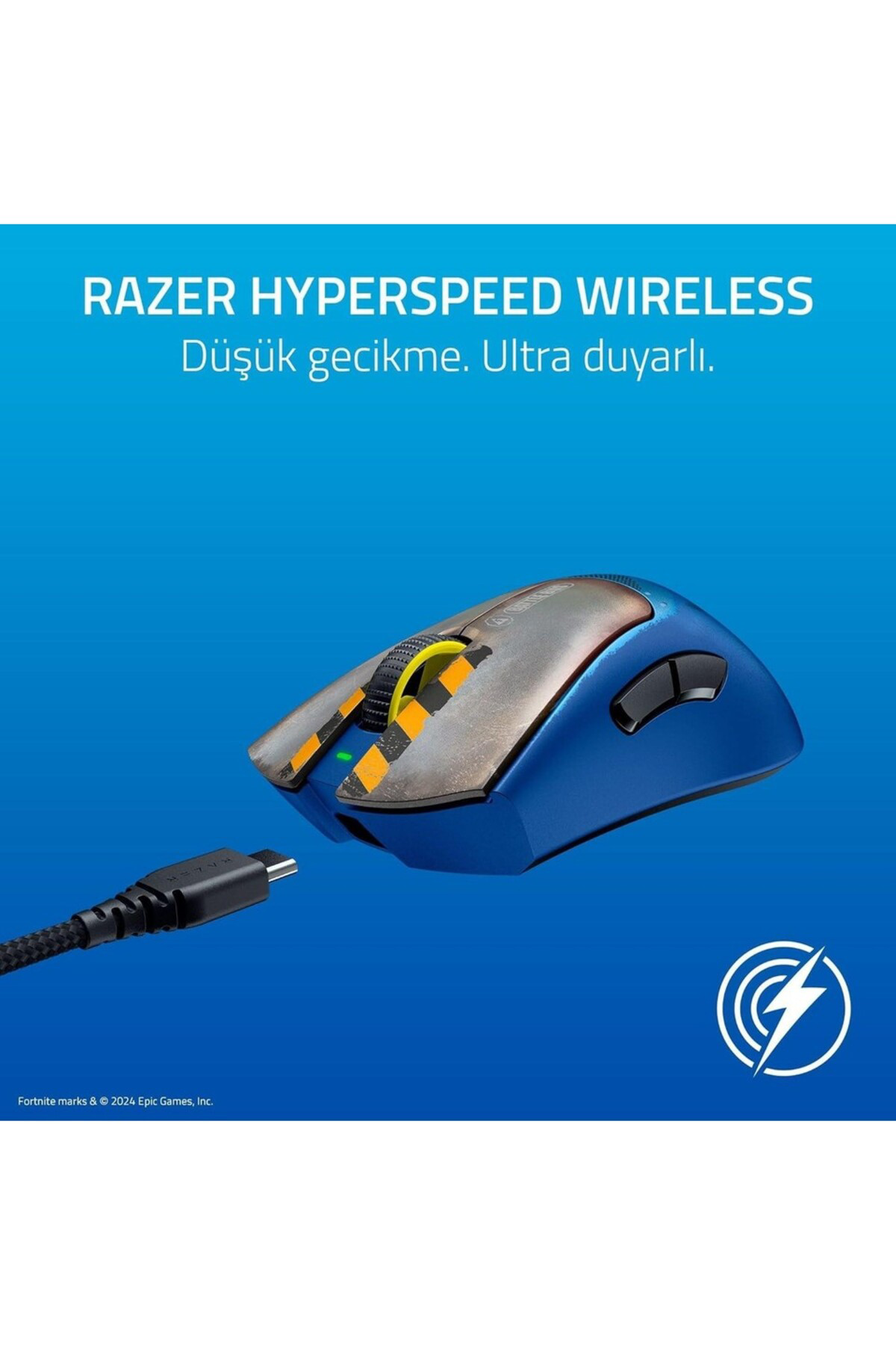Razer DeathAdder V3 Pro Fortnite Edition Kablosuz Espor Oyun Fare