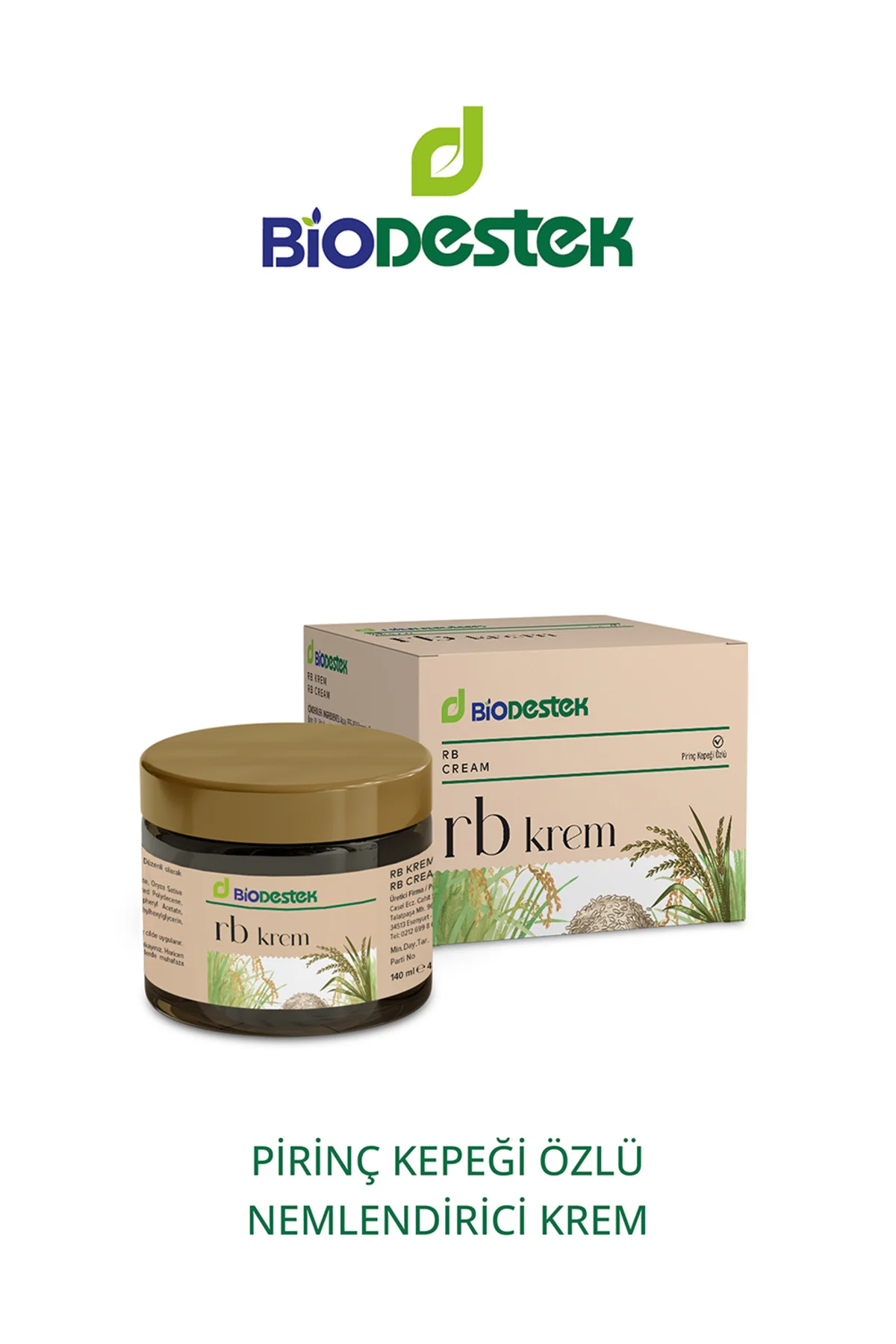 Rb Krem Pirinç Kepeği Özlü Nemlendirici Cilt Bakım Kremi 140 gr