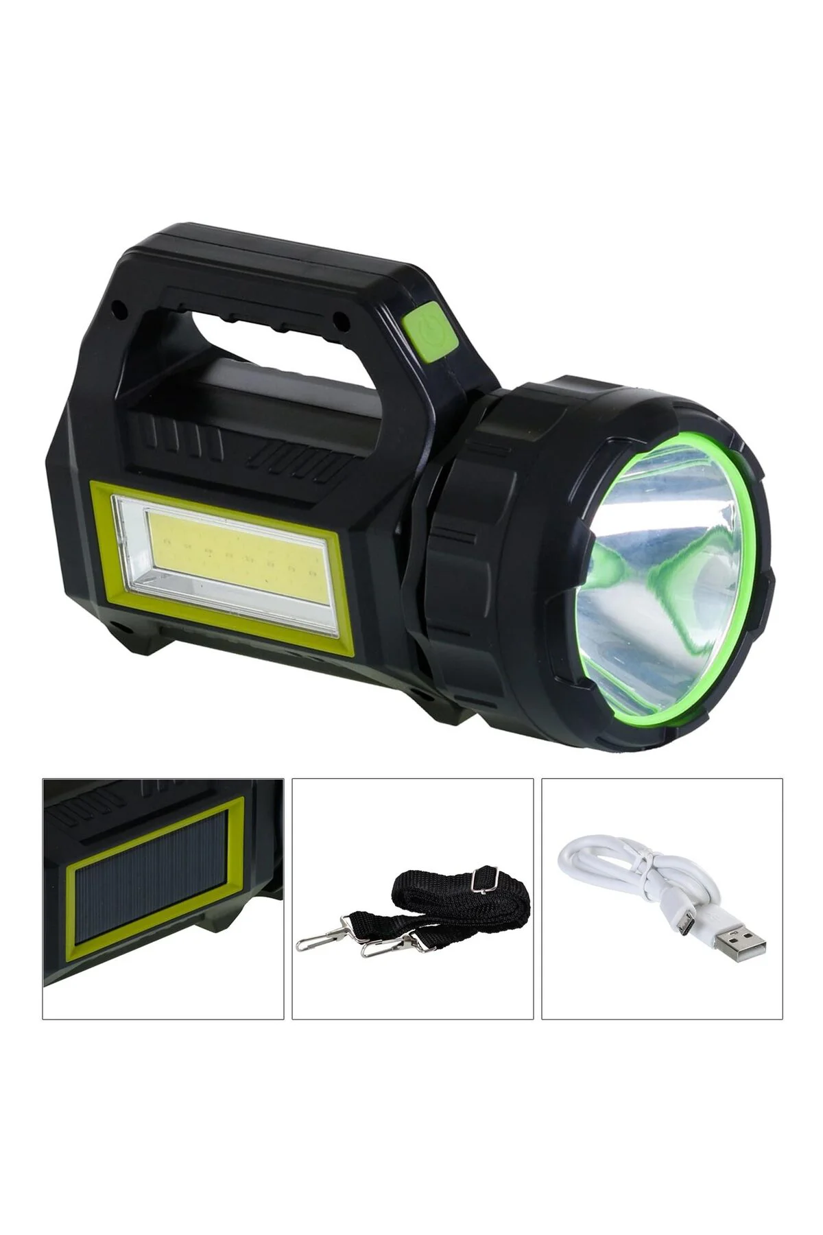 RC-T95/OR-T95 Solar Projektör El Feneri Şarjlı 30 Watt Beyaz Kırmızı + Cob Led